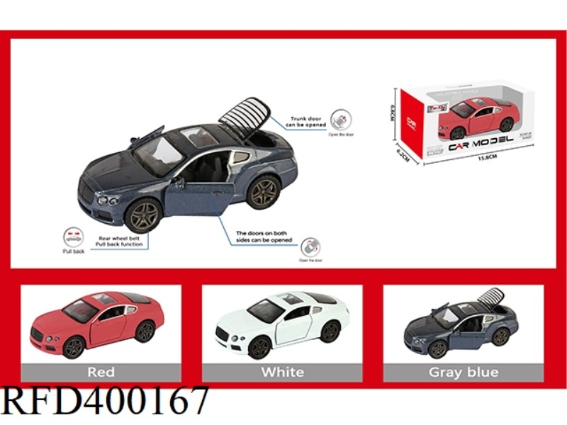 1:32 SIMULATION PULL BACK ALLOY CAR WITH TWO DOORS BENTLEY
