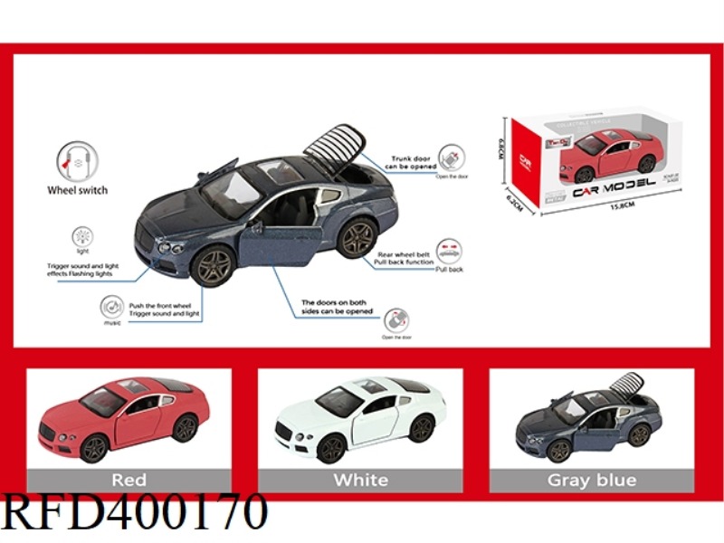1:32 SIMULATION PULL BACK ALLOY CAR TWO-DOOR BENTLEY WITH LIGHT AND MUSIC