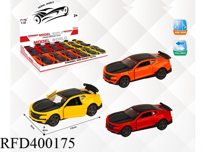 1:32 SIMULATION PULL BACK ALLOY CAR WITH TWO DOORS CHEVROLET CAMARO 12PCS