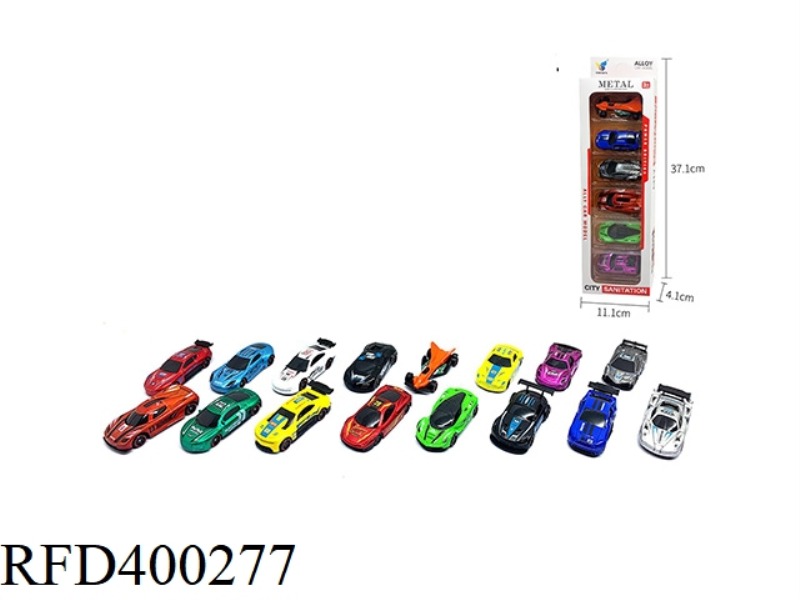16 SLIDING SIMULATION ALLOY CARS 1:64 (6 PCS/BOX)