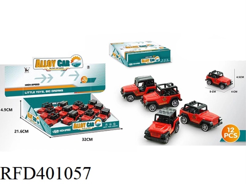 JEEP ALLOY PULL BACK CAR 12PCS