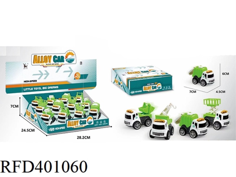 SANITATION ALLOY INERTIAL CAR 12PCS