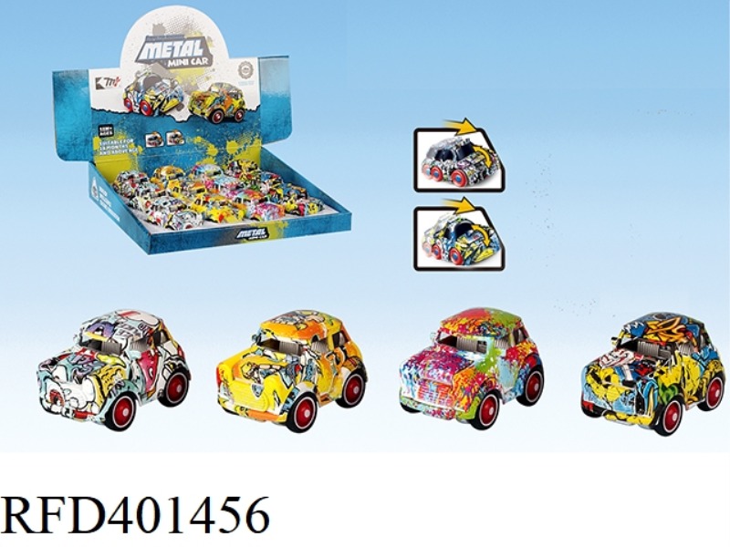 INERTIAL GRAFFITI MINI ALLOY CAR 12PCS