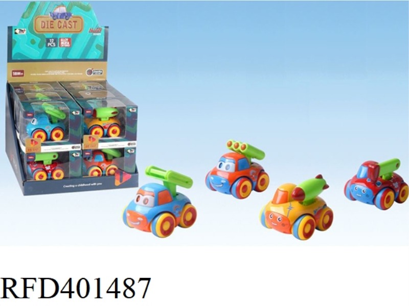 INERTIAL ALLOY CARTOON CAR 12PCS