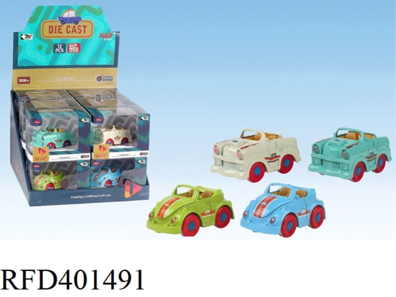 INERTIAL ALLOY RETRO CLASSIC CAR 12PCS