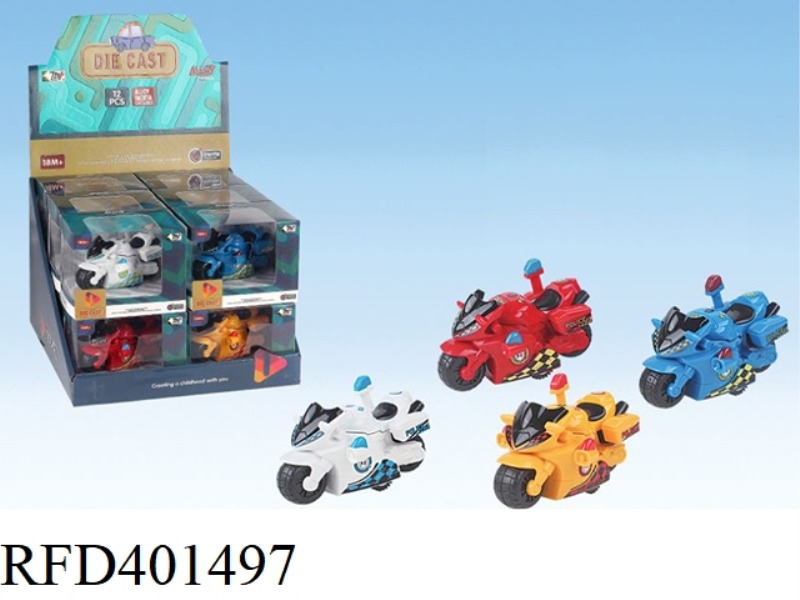 INERTIAL ALLOY POLICE MOTORCYCLE 12PCS