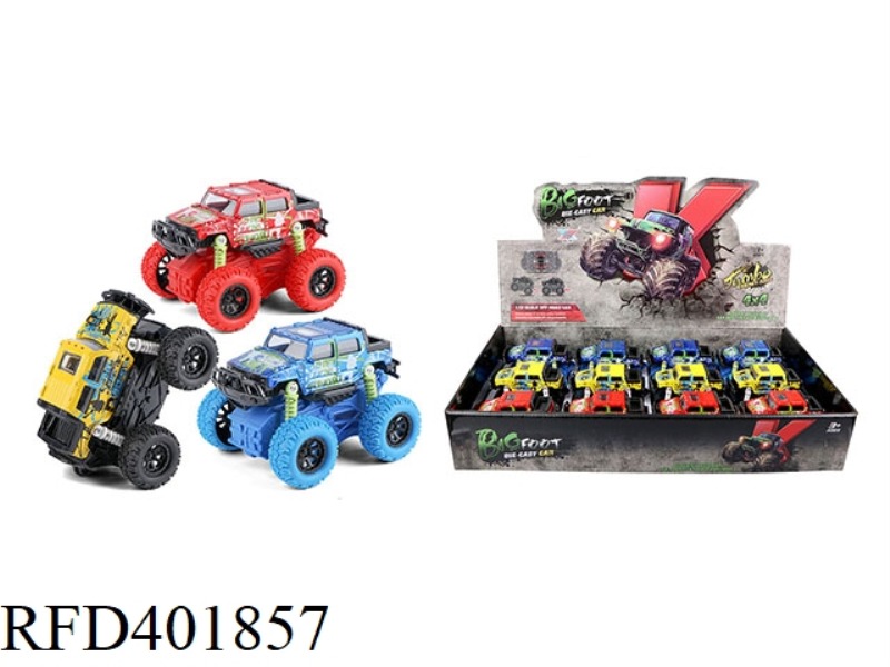 1:32 ALLOY FOUR-WHEEL DRIVE INERTIAL CLIMBING CAR (12 PACKS)