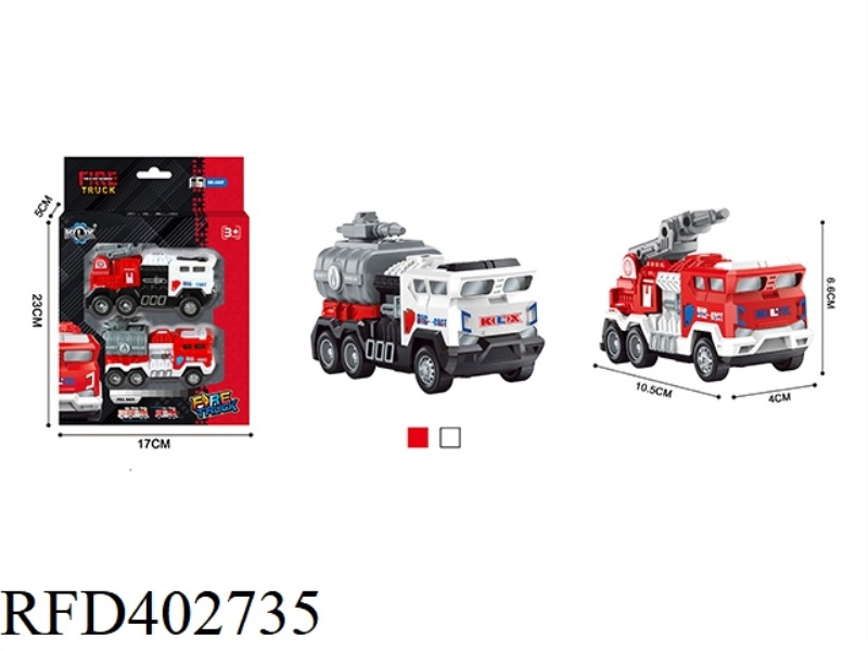 ALLOY PULL BACK FIRE TRUCK (2PCS)