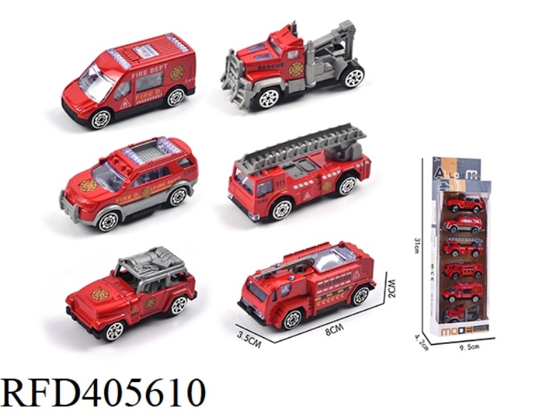 6 ALLOY FIRE TRUCK SET