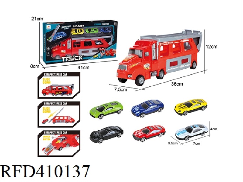 EJECTION CONTAINER STORAGE CAR + 6 ALLOY CARS