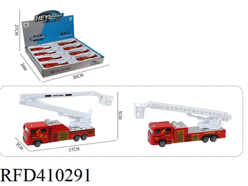 ALLOY PULL BACK FIRE TRUCK 8PCS