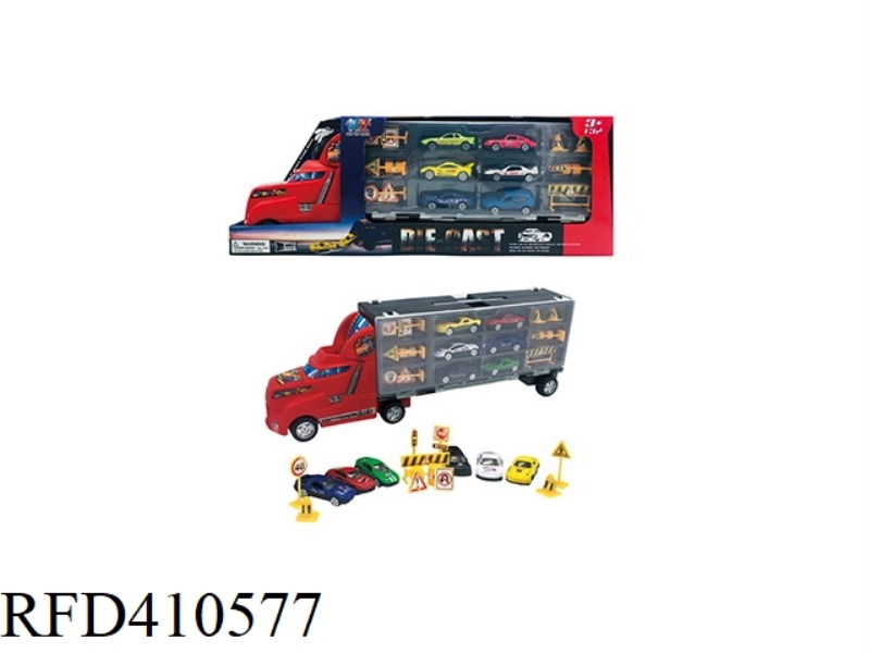 CONTAINER TRUCK SET (WITH CAR AND ACCESSORIES)