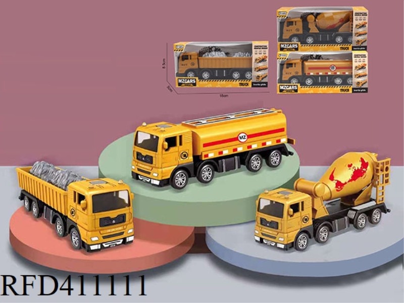 ALLOY INERTIAL ENGINEERING TANK TRUCK/MIXER TRUCK/EARTH TRUCK 3 TYPES MIXED