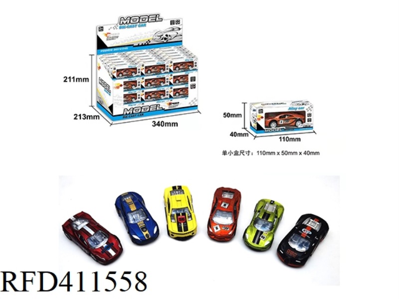 SIX ALLOY PULL BACK SIMULATION CARS 60PCS