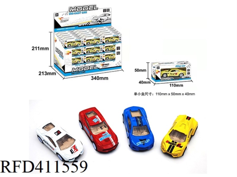 4 ALLOY PULL BACK SIMULATION SPORTS CAR 60PCS