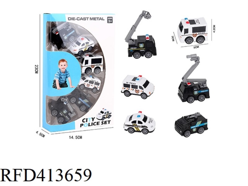 Q VERSION MINI POLICE ALLOY CAR SIX ASSORTMENTS