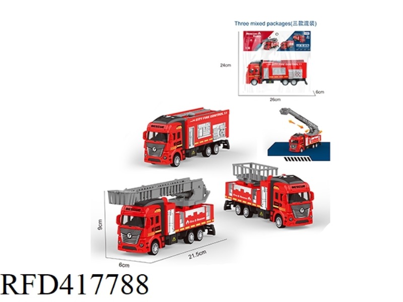 1:36 ALLOY PULL BACK FIRE TRUCK