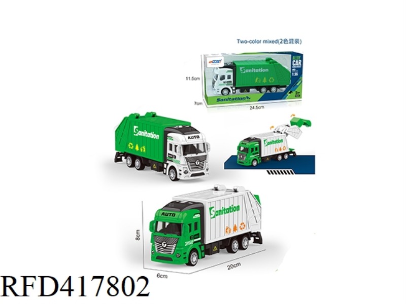 1:36 ALLOY PULL BACK SANITATION VEHICLE