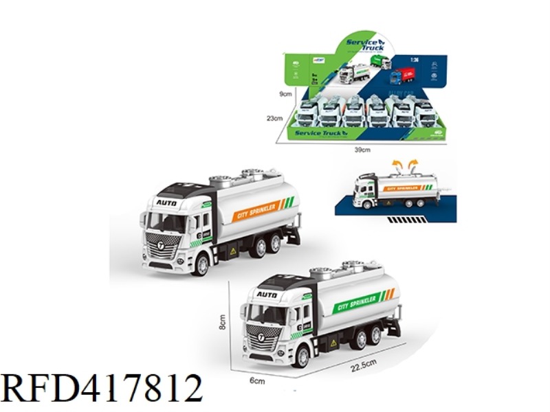 1:36 ALLOY PULL BACK SPRINKLER 6PCS