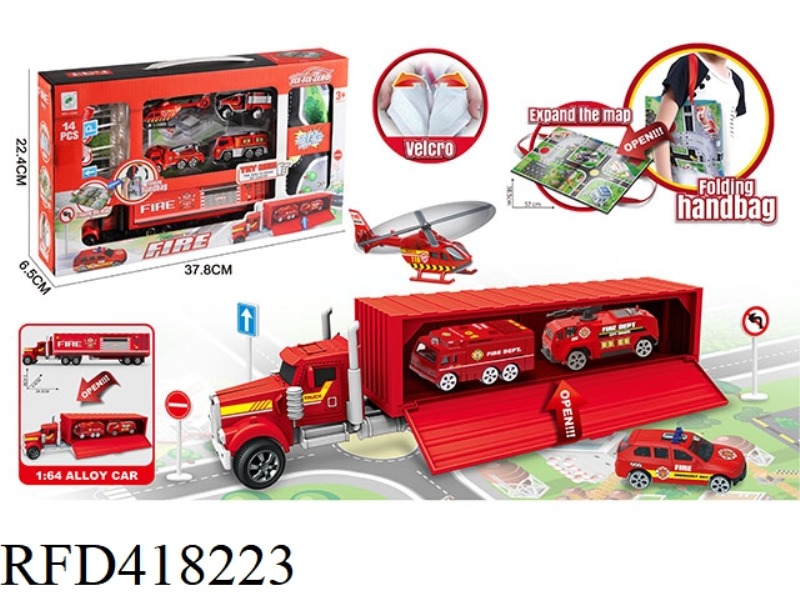 MULTIFUNCTIONAL ALLOY FIRE STORAGE TRACTOR + PORTABLE MAP STORAGE BAG 14PCS
