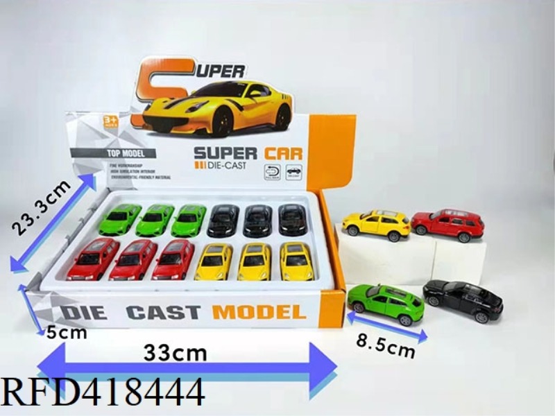 8.5 CM FOUR-COLOR ALLOY CAR 12PCS