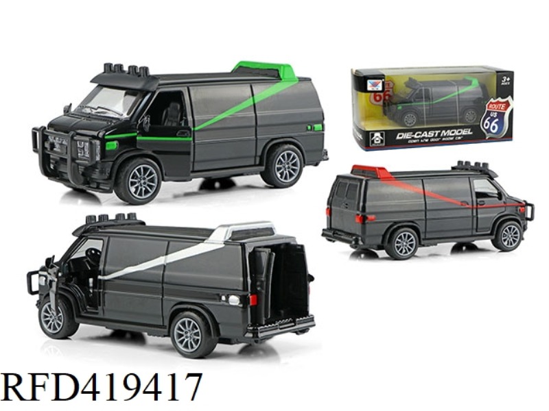 1:32 ALLOY PULL BACK CAR MODEL THREE DOORS (1 PACK)