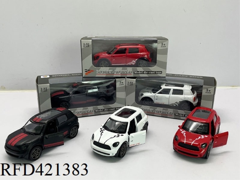 1:32 SIMULATION MINI JCW OPEN TWO DOOR PULL BACK ALLOY CAR WITH LIGHT AND MUSIC