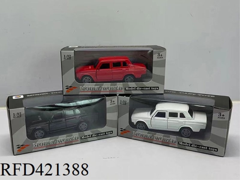 1:32 SIMULATION OF LADA SEDAN OPEN TWO-DOOR PULL BACK ALLOY CAR