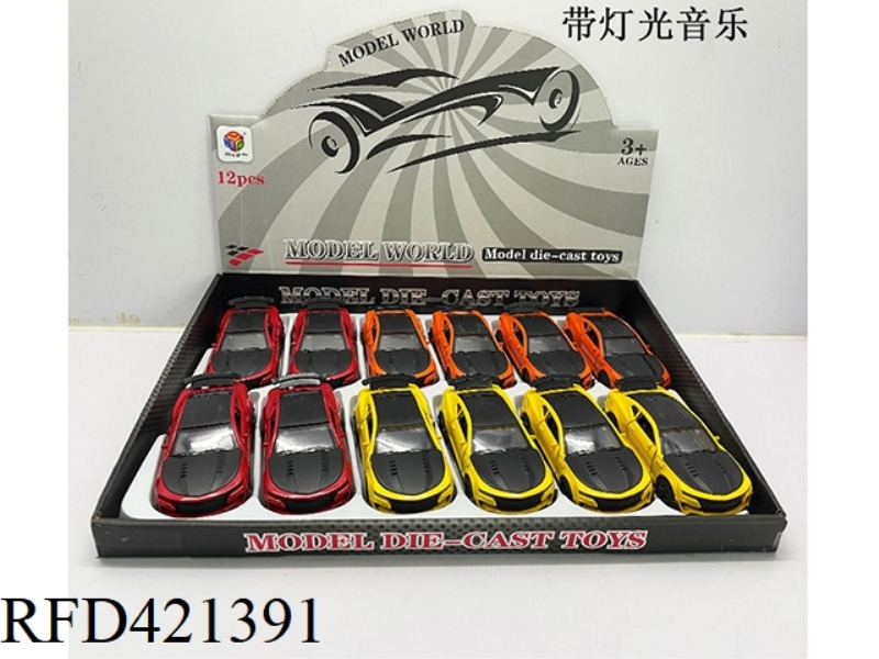 1:32 SIMULATION CHEVROLET CAMARO OPEN TWO-DOOR PULL BACK ALLOY CAR WITH LIGHT AND MUSIC 12PCS