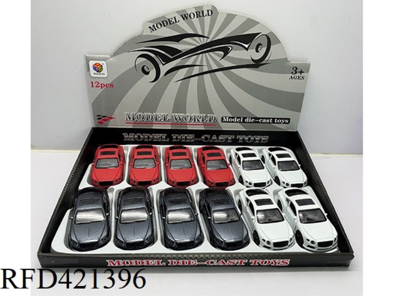 1:32 SIMULATION BENTLEY TWO-DOOR PULL BACK ALLOY CAR 12PCS