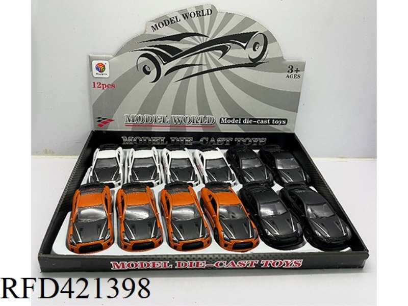 1:32 SIMULATE NISSAN GTR OPEN TWO DOOR PULL BACK ALLOY CAR 12PCS