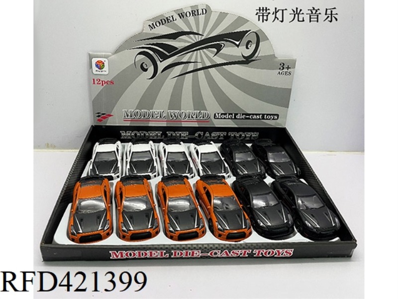 1:32 SIMULATION NISSAN GTR OPEN TWO DOOR PULL BACK ALLOY CAR WITH LIGHT AND MUSIC 12PCS