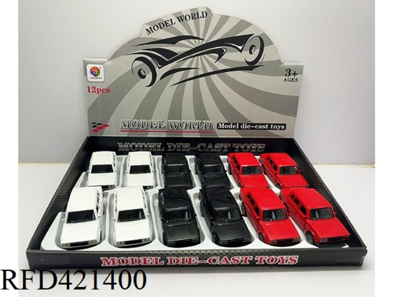 1:32 SIMULATION LADA CAR WITH TWO DOORS PULL BACK ALLOY CAR 12PCS