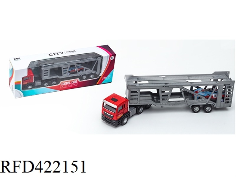 ALLOY EUROPEAN-STYLE FRONT FIRE-FIGHTING DOUBLE-DECKER TRANSPORTER (WITH A SLIDING IRON CAR)
