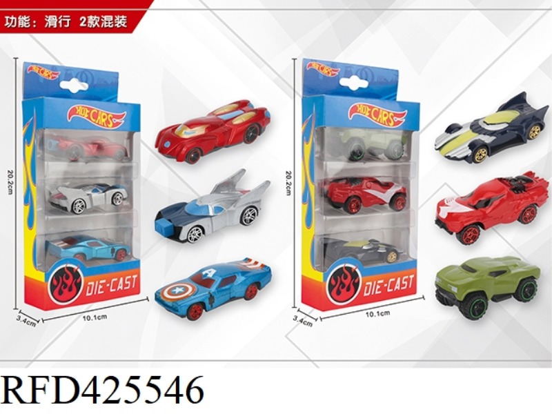 1:64 SLIDING 3 ALLOY CARS