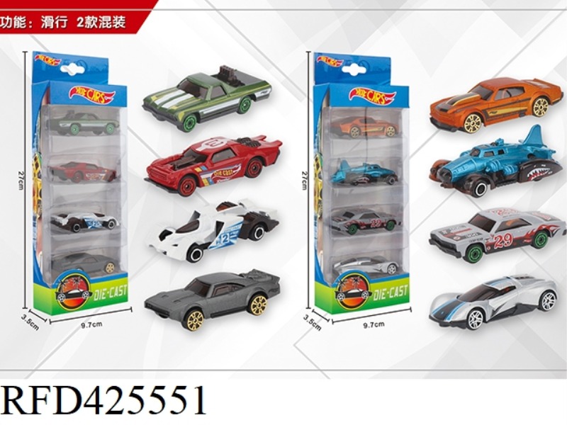 1:64 4 SLIDING ALLOY CARS