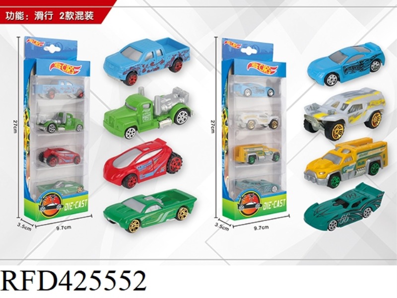 1:64 4 SLIDING ALLOY CARS