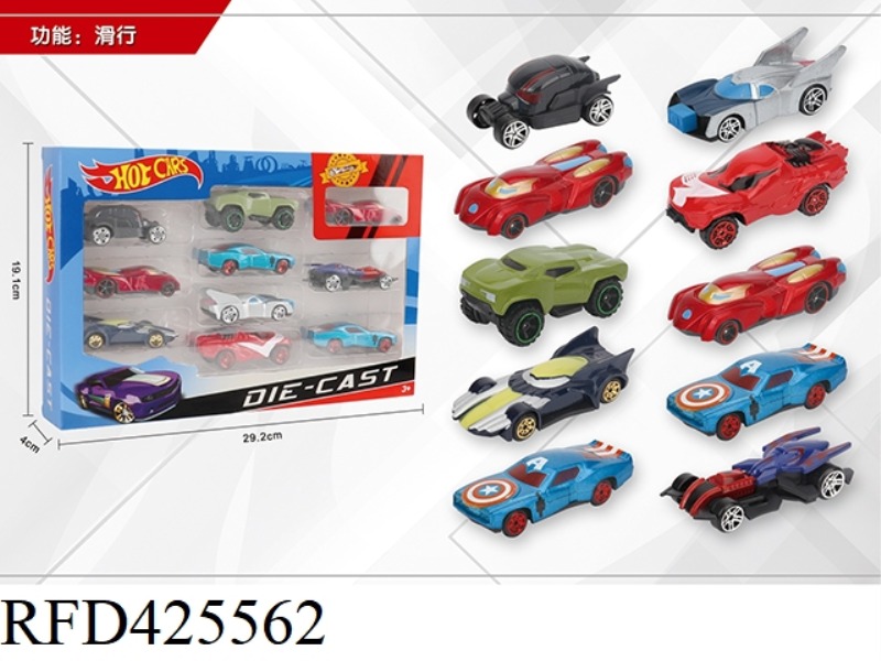 1:64 10 SLIDING ALLOY CARS