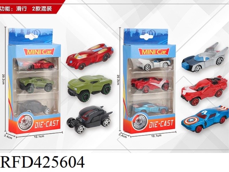 1:64 3 SLIDING ALLOY CARS