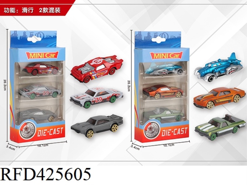 1:64 3 SLIDING ALLOY CARS