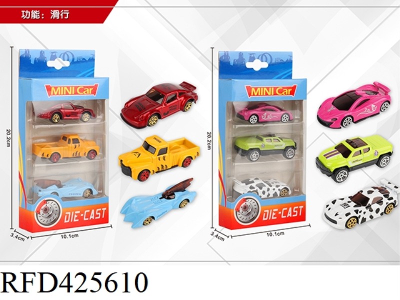 1:64 3 SLIDING ALLOY CARS