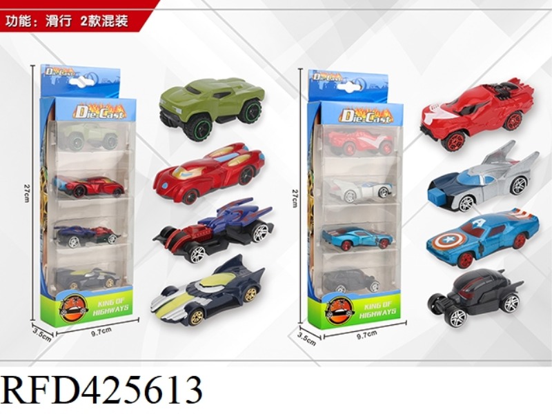 1:64 4 SLIDING ALLOY CARS
