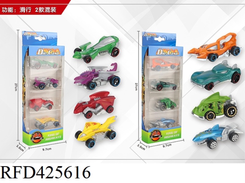 1:64 4 SLIDING ALLOY CARS