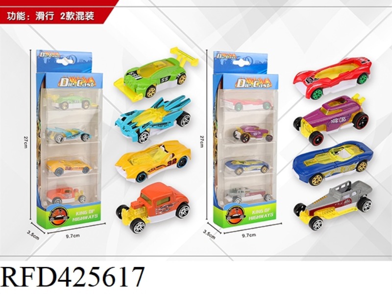1:64 4 SLIDING ALLOY CARS