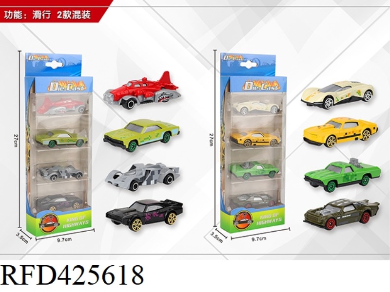 1:64 4 SLIDING ALLOY CARS
