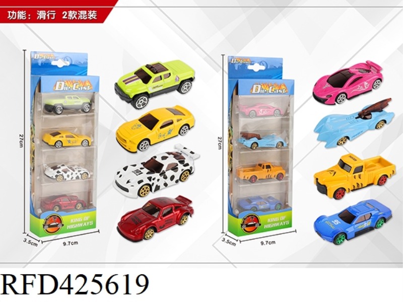 1:64 4 SLIDING ALLOY CARS
