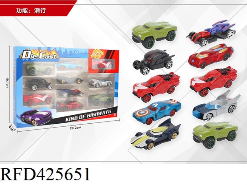 1:64 10 SLIDING ALLOY CARS