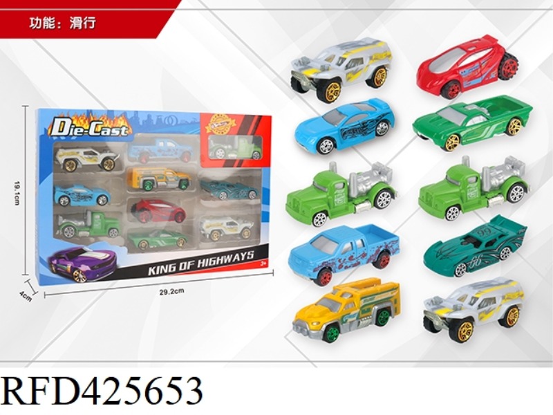 1:64 10 SLIDING ALLOY CARS
