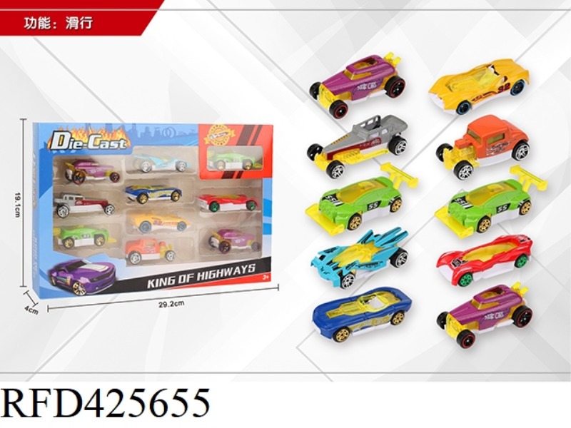 1:64 10 SLIDING ALLOY CARS