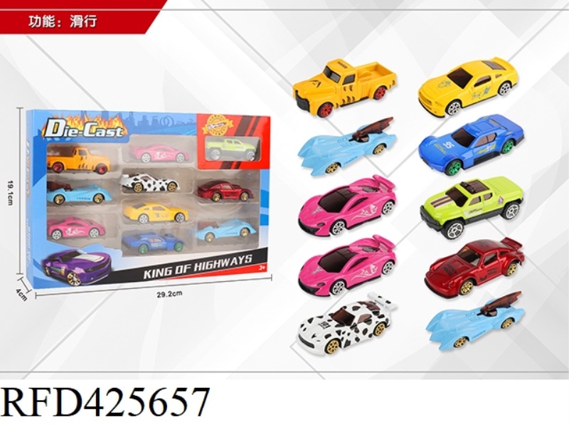 1:64 10 SLIDING ALLOY CARS